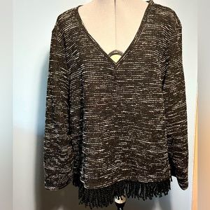 Women’s black and white sweater